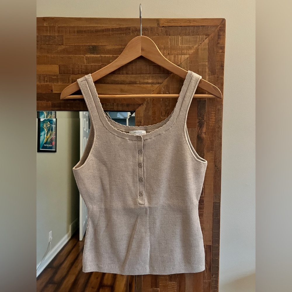 & Other Stories Scalloped Knot Tank Top